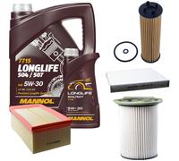 DENCKERMANN Controllo Set MANNOL LONGLIFE 5W-30 6L Per VW Passat Variant 2.0