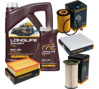 DENCKERMANN Controllo Set MANNOL LONGLIFE 5W-30 6L Per VW Passat Variant 2.0