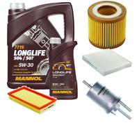 DENCKERMANN Controllo Set MANNOL LONGLIFE 5W-30 6L Per VW Polo 1.2 12V Seat