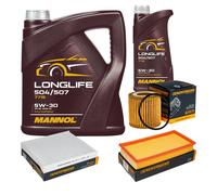 DENCKERMANN Controllo Set MANNOL LONGLIFE 5W-30 6L Per VW Polo 1.2 12V Seat