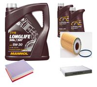 DENCKERMANN Controllo Set MANNOL LONGLIFE 5W-30 7L Per Audi A1 Sportback S1