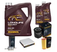 DENCKERMANN Controllo Set MANNOL LONGLIFE 5W-30 7L Per Audi A2 1.4 1.6 FSI