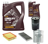 DENCKERMANN Controllo Set MANNOL LONGLIFE 5W-30 7L Per Audi A4 1.8 VW Passat