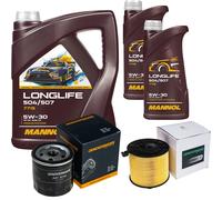 DENCKERMANN Controllo Set MANNOL LONGLIFE 5W-30 7L Per Audi A4 Avant 1.4 TFSI