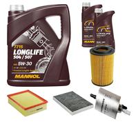 DENCKERMANN Controllo Set MANNOL LONGLIFE 5W-30 7L Per Audi A4 Cabriolet 2.0