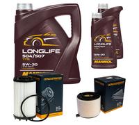 DENCKERMANN Controllo Set MANNOL LONGLIFE 5W-30 7L Per Audi A5 Cabriolet S5