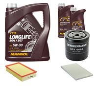 DENCKERMANN Controllo Set MANNOL LONGLIFE 5W-30 7L Per Audi A6 2.6 2.8