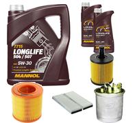 DENCKERMANN Controllo Set MANNOL LONGLIFE 5W-30 7L Per Audi A6 Avant 2.0 TDI