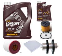 DENCKERMANN Controllo Set MANNOL LONGLIFE 5W-30 7L Per Audi A6 Avant 2.0 TDI