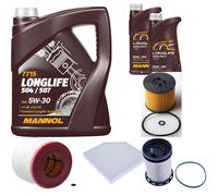 DENCKERMANN Controllo Set MANNOL LONGLIFE 5W-30 7L Per Audi A6 Avant 2.0 TDI