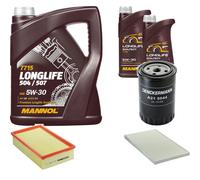 DENCKERMANN Controllo Set MANNOL LONGLIFE 5W-30 7L Per Audi A6 Avant 2.5 TDI