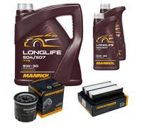 DENCKERMANN Controllo Set MANNOL LONGLIFE 5W-30 7L Per Chevrolet Aveo/Kalos