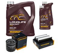 DENCKERMANN Controllo Set MANNOL LONGLIFE 5W-30 7L Per Chevrolet Aveo/Kalos