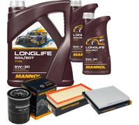 DENCKERMANN Controllo Set MANNOL LONGLIFE 5W-30 7L Per Fiat Stilo 1.4 16V