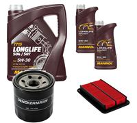 DENCKERMANN Controllo Set MANNOL LONGLIFE 5W-30 7L Per Mazda MX-5 II 1.6 16V