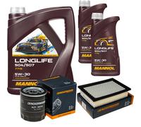 DENCKERMANN Controllo Set MANNOL LONGLIFE 5W-30 7L Per Mazda Tribute 2.3 AWD