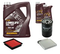 DENCKERMANN Controllo Set MANNOL LONGLIFE 5W-30 7L Per Nissan Note 1.4 Micra