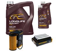 DENCKERMANN Controllo Set MANNOL LONGLIFE 5W-30 7L Per Nissan Qashqai II