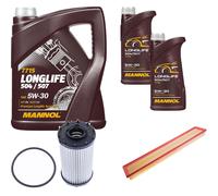 DENCKERMANN Controllo Set MANNOL LONGLIFE 5W-30 7L Per Porsche Panamera 2.9 4