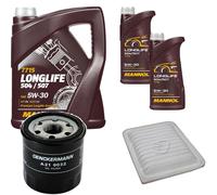 DENCKERMANN Controllo Set MANNOL LONGLIFE 5W-30 7L Per Toyota Auris 1.2 1.6