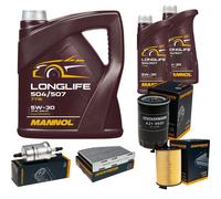 DENCKERMANN Controllo Set MANNOL LONGLIFE 5W-30 7L Per VW Golf VI 1.6 Audi A3