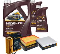 DENCKERMANN Controllo Set MANNOL LONGLIFE 5W-30 7L Per VW Golf VII 2.0 GTI