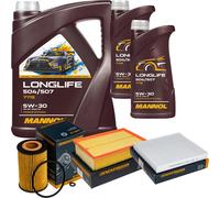 DENCKERMANN Controllo Set MANNOL LONGLIFE 5W-30 7L Per VW Passat Variant 2.0
