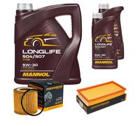 DENCKERMANN Controllo Set MANNOL LONGLIFE 5W-30 7L Per VW Polo 1.2 12V Seat