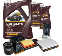 DENCKERMANN Controllo Set MANNOL LONGLIFE 5W-30 7L Per VW Polo 1.4 16V Seat