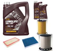 DENCKERMANN Controllo Set MANNOL LONGLIFE 5W-30 7L Per VW Touareg 3.0 V6 TDI