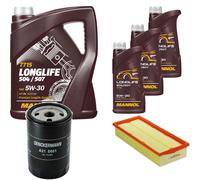 DENCKERMANN Controllo Set MANNOL LONGLIFE 5W-30 8L Per Audi 80 1.8 S 2.0 E