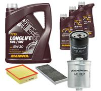 DENCKERMANN Controllo Set MANNOL LONGLIFE 5W-30 8L Per Audi A4 1.8 VW Passat