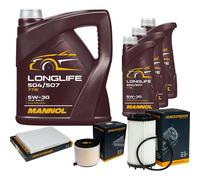 DENCKERMANN Controllo Set MANNOL LONGLIFE 5W-30 8L Per Audi A5 Cabriolet S5