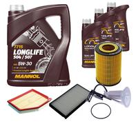 DENCKERMANN Controllo Set MANNOL LONGLIFE 5W-30 8L Per BMW 5 Serie 520i 525i
