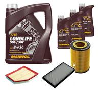 DENCKERMANN Controllo Set MANNOL LONGLIFE 5W-30 8L Per BMW 5 Serie 520i 525i