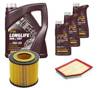 DENCKERMANN Controllo Set MANNOL LONGLIFE 5W-30 8L Per BMW 5 Serie 523i 525i