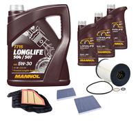 DENCKERMANN Controllo Set MANNOL LONGLIFE 5W-30 8L Per BMW 6 Gran Coupe 650I