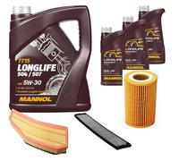 DENCKERMANN Controllo Set MANNOL LONGLIFE 5W-30 8L Per BMW X3 xDrive35d 3.0sd
