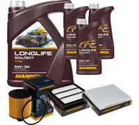 DENCKERMANN Controllo Set MANNOL LONGLIFE 5W-30 8L Per Fiat Freemont 2.0 JTD