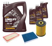 DENCKERMANN Controllo Set MANNOL LONGLIFE 5W-30 8L Per Porsche Cayenne 3.6 VW