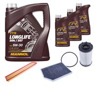 DENCKERMANN Controllo Set MANNOL LONGLIFE 5W-30 8L Per Porsche Panamera 2.9 4