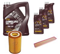 DENCKERMANN Controllo Set MANNOL LONGLIFE 5W-30 8L Per Porsche Panamera 3.0 S