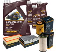 DENCKERMANN Controllo Set MANNOL LONGLIFE 5W-30 8L Per VW Caddy IV Kombi 2.0