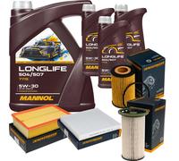 DENCKERMANN Controllo Set MANNOL LONGLIFE 5W-30 8L Per VW Passat Variant 2.0