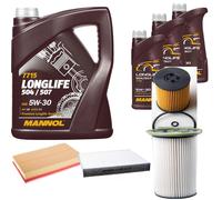 DENCKERMANN Controllo Set MANNOL LONGLIFE 5W-30 8L Per VW Passat Variant 2.0