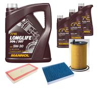 DENCKERMANN Controllo Set MANNOL LONGLIFE 5W-30 8L Per VW Touareg 3.0 V6 TDI