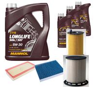 DENCKERMANN Controllo Set MANNOL LONGLIFE 5W-30 8L Per VW Touareg 3.0 V6 TDI