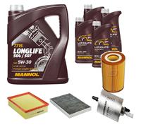 DENCKERMANN Controllo Set MANNOL LONGLIFE 5W-30 9L Per Audi A4 Cabriolet 3.2