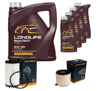 DENCKERMANN Controllo Set MANNOL LONGLIFE 5W-30 9L Per Audi A5 Cabriolet S5