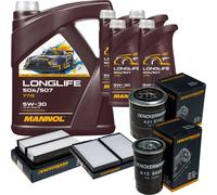 DENCKERMANN Controllo Set MANNOL LONGLIFE 5W-30 9L Per Hyundai H-1 Travel 2.5